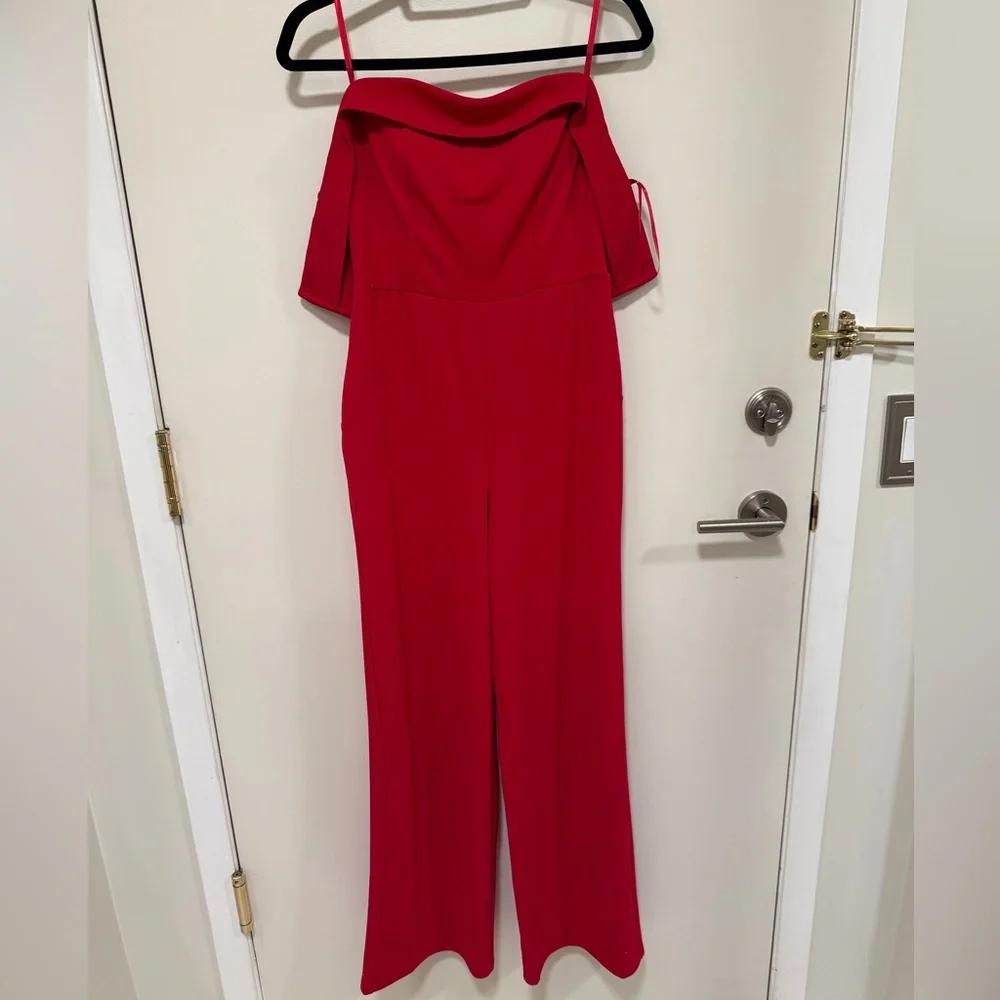 Elegant Red Women's Strapless Jumpsuit w/Built In Bra - Picture 7 of 11